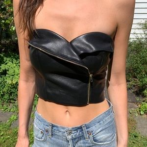 Vegan leather Guess top